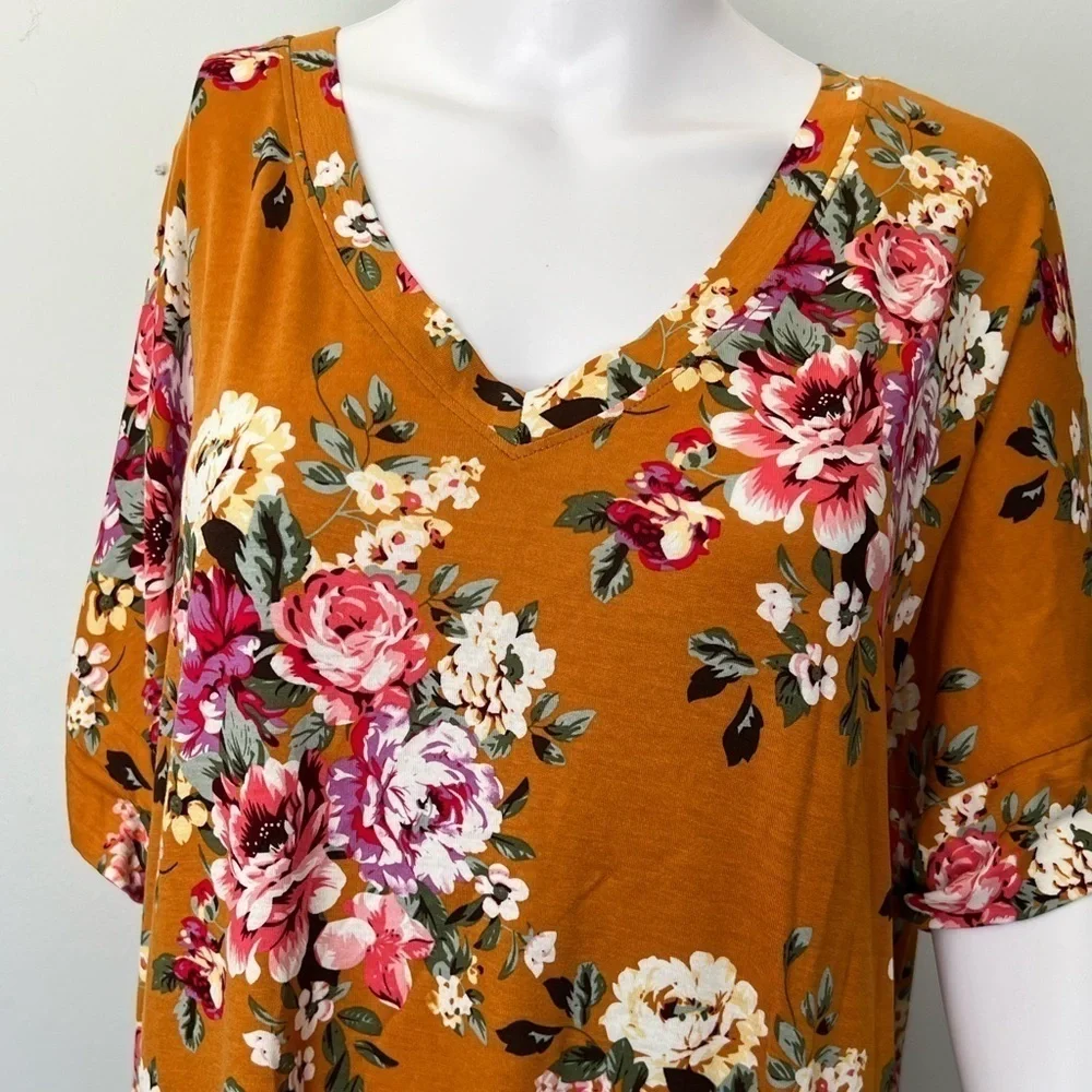 Niloufo - Womens Floral Print Top Sz XL - Picture 3 of 8